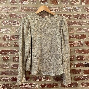 H&M Puffy Sleeve Animal Print Blouse